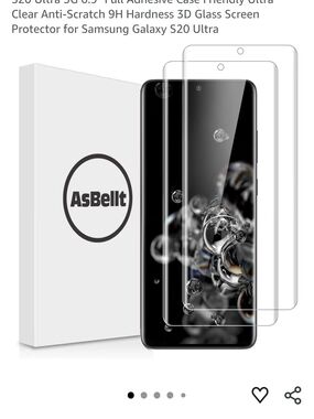 AsBelt Clear 3D Glass Screen Protector for Samsung S20 Ultra